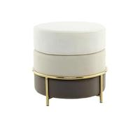 Pouf Rond Design en Velours "Matilda" 48cm Crème