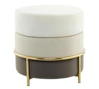 Pouf Rond Design en Velours "Matilda" 48cm Crème