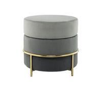 Pouf Rond Design en Velours "Matilda" 48cm Gris