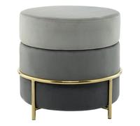 Pouf Rond Design en Velours "Matilda" 48cm Gris