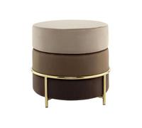 Pouf Rond Design en Velours "Matilda" 48cm Marron