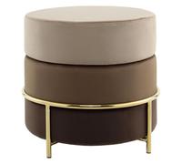 Pouf Rond Design en Velours "Matilda" 48cm Marron