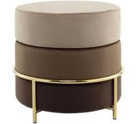 Pouf Rond Design en Velours "Matilda" 48cm Marron