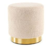 Pouf Rond Design "Gipsy" 35cm Beige