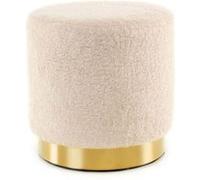 Pouf Rond Design "Gipsy" 35cm Ivoire Beige