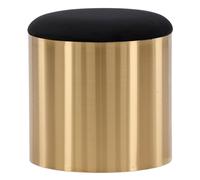 Venture Home - Pouf avec coussin en velours noir et cuivré Puff 45 cm Noir G