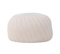 Pouf Rond Design "Ted" 45cm Blanc Cassé