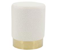 AUBRY GASPARD Pouf Rond en Bouclette et métal doré