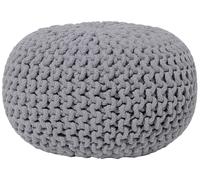 Beliani Pouf Rond en Coton Gris Foncé à Billes de Polystyrène Coussin d'Intérieur Conrad