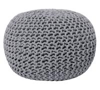 Pouf Rond en Coton Gris Foncé à Billes de Polystyrène Coussin d'Intérieur C