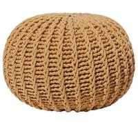 Pouf Rond en Coton Jaune à Billes de Polystyrène Accessoire d'Intérieur Conrad