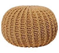 Pouf Rond en Coton Jaune à Billes de Polystyrène Accessoire d'Intérieur Conrad