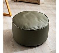 Pouf rond en cuir souple - Couleur unie - Petit pouf moderne pour salon et chambre à coucher - Assise élégante et confortable