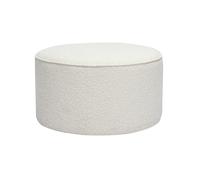 Pouf rond en tissu effet laine bouclée blanc D70 cm PAUL