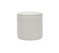 Pouf rond en tissu effet velours texturé beige D40 cm PAUL