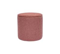 Pouf rond en tissu effet velours texturé terracotta D40 cm PAUL