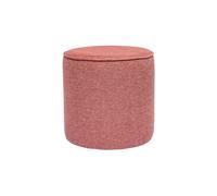 Pouf rond en tissu effet velours texturé terracotta D40 cm PAUL