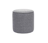 Pouf rond en tissu gris clair D40 cm PAUL