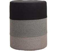 Pouf Rond en Tissu Gris et Blanc Vintage - Mobili Rebecca