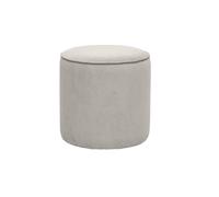 Pouf rond en tissu velours côtelé taupe D40 cm PAUL