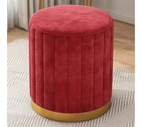 Pouf rond en velours avec couvercle amovible - Solution de rangement élégante pour salon, chambre à coucher et salle de maquillage - Repose-pieds multifonction
