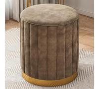 Pouf rond en velours avec couvercle amovible - Solution de rangement moderne pour salon, chambre à coucher et salle de maquillage - Repose-pieds avec rangement caché
