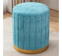 Pouf rond en velours avec couvercle amovible - Solution de rangement moderne pour salon, chambre à coucher et salle de maquillage - Repose-pieds avec rangement caché