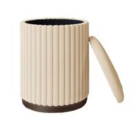 Pouf rond en velours avec rangement - Chaise d'appoint moderne pour salon et chambre à coucher, tabouret élégant et repose-pieds confortable