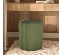 Pouf rond en velours côtelé vert - lily