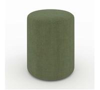 Pouf rond en velours côtelé vert - Lily - Rendez-Vous Déco