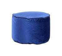 Pouf Rond en Velours "Taj Mahal" 47cm Bleu