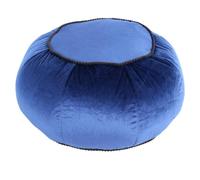 Pouf Rond en Velours "Taj Mahal" 65cm Bleu