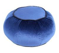Pouf Rond en Velours "Taj Mahal" 65cm Bleu Bleu G