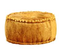 Pouf rond en velours - vidaXL - 40x20 cm - Moutarde - Velours 100% viscose - Remplissage fibre - Décoratif - Confortable