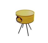 Pouf rond et table - Repose-pieds rembourré avec finition en métal pour café, bar ou centre commercial