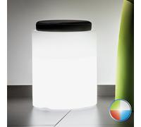 POUF ROND HYDROFUGE APPUI TABOURET SIÈGE JARDIN PISCINE LED RGB BATTERIE SOLAR