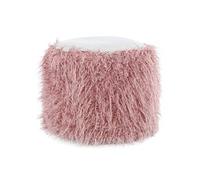 Pouf Rond Imitation Fourrure "Bobtail" 45cm Rose Rose G