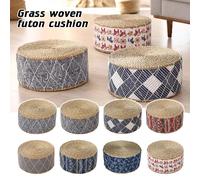 Pouf rond japonais en paille tressée de 30 cm, coussin de sol Tatami Zafu, tapis de méditation et de yoga, meuble japonais, tabouret ottoman 07