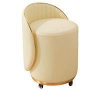 Pouf rond moderne avec rangement, repose-pieds pivotant à 360° pour chambre à coucher, salon, entrée, banc pouf rembourré en cuir