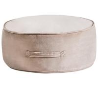 Pouf Rond Moderne en Velours Glamour Salon Chambre à Coucher Marron Clair Yulle