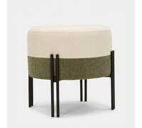 Pouf rond moderne rembourré en polyester Tedy Tonal Accent