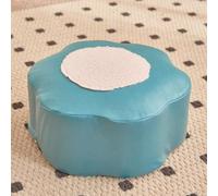 Pouf rond moelleux à fleurs pour adultes et enfants, repose-pieds rembourré avec housse amovible pour le salon, robuste et non pliable (fleur-vert)
