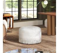 Pouf rond rembourré avec rangement, pouf ottoman, repose-pieds, chaise ottomane, coffre ottoman, coffre ottoman, coffre ottoman, chenille blanche