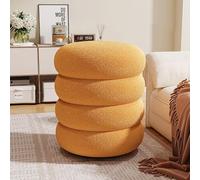 Pouf rond rembourré en bouclette - Repose-pieds rembourré doux pour salon, chambre à coucher, canapé - Design moderne