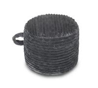 Pouf rond rembourré moderne rembourré pour chaise de salon, 50 x 35 cm, pouf en fourrure et moelleux pour mariage, fête de Noël (gris foncé)