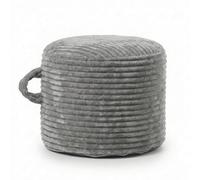 Pouf rond rembourré moderne rembourré pour chaise de salon, 50 x 35 cm, pouf en fourrure et moelleux pour mariage, fête de Noël (gris clair)