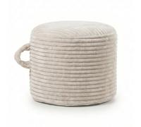 Pouf rond rembourré moderne rembourré pour chaise de salon, 50 x 35 cm, pouf en fourrure et moelleux pour mariage, fête de Noël (blanc cassé)