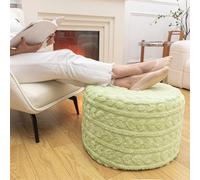 Pouf rond repose-pieds 50,8 x 35,6 cm doux imprimé cœur repose-pieds ottomans pour salon confortable en mousse rembourrée parfait pour reposer vos pieds pour canapé bureau vert sauge