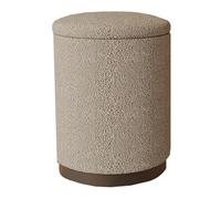 Pouf Rond Salon en Velours pour Le Salon Pouf Ottoman Rond avec Rangement Petit Tabouret De Vanité Chaise D'appoint Moderne Repose-Pieds pour Petit Espace(Gray B)