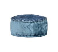 Pouf Rond Velours 40x20 cm Bleu